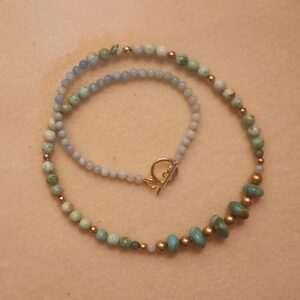 Necklace of Turquoise, Amazonite and Gold
